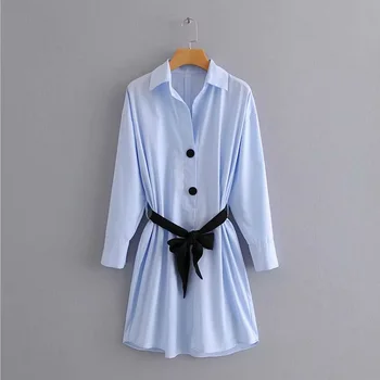 Hchenli Brand 2018 Women Blue Blouse Fashion Turn Down Collar With Belt Long Shirt
Hchenli Brand 2018 Women Blue Blouse Fashion Turn Down Collar With Belt Long Shirt