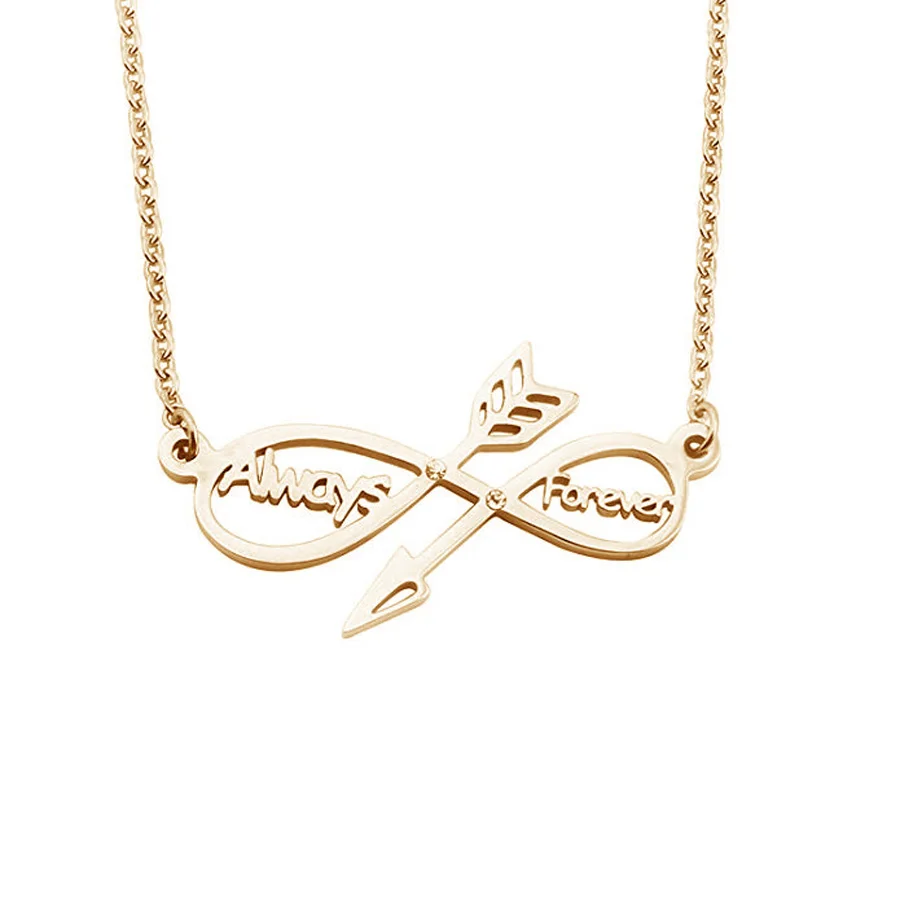 Personalized Customized Name Infinity Arrow Custom Two Name Necklace Always Forever Jewelry Gift for Women
Personalized Customized Name Infinity Arrow Custom Two Name Necklace Always Forever Jewelry Gift for Women