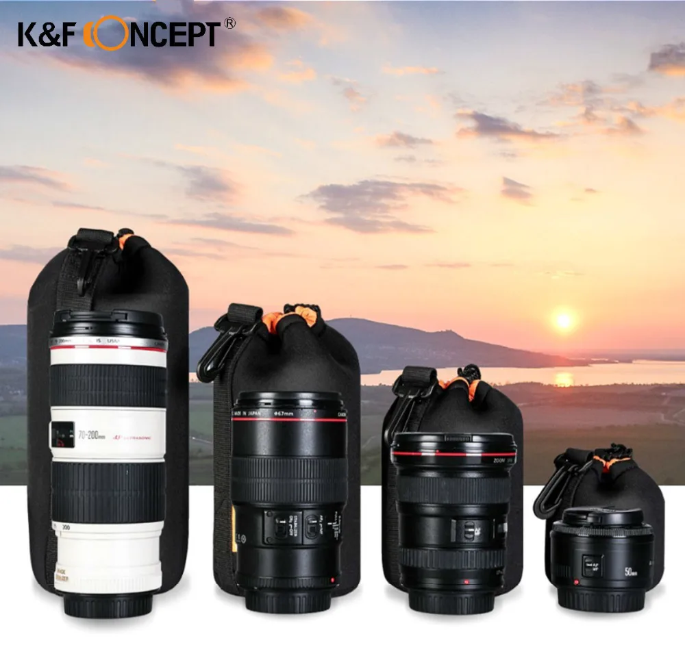 K&F CONCEPT Camera Lenses Pouch Soft Protective Portable Neoprene Lens Case Bag 4 Sizes Canon Nikon DSLR Digital SLR Camera Bags
K&F CONCEPT Camera Lenses Pouch Soft Protective Portable Neoprene Lens Case Bag 4 Sizes Canon Nikon DSLR Digital SLR Camera Bags
