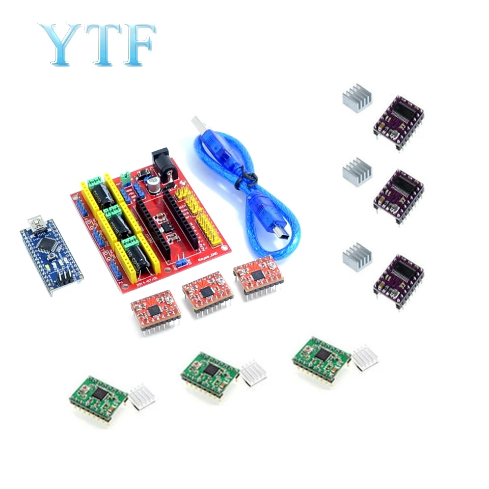 NEW! CNC shield v4 engraving machine + 3pcs A4988 or DRV8266 + Nano (with cable ) kit 3D printer Parts
NEW! CNC shield v4 engraving machine + 3pcs A4988 or DRV8266 + Nano (with cable ) kit 3D printer Parts