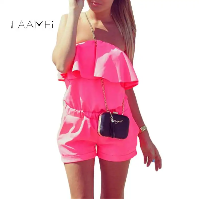 Laamei 2018 Hot Sale Women Off Shoulder Jumpsuit Ruffles Bodysuit Casual Womens Romper Plus Size Candy Colors Summer Shorts
Laamei 2018 Hot Sale Women Off Shoulder Jumpsuit Ruffles Bodysuit Casual Womens Romper Plus Size Candy Colors Summer Shorts