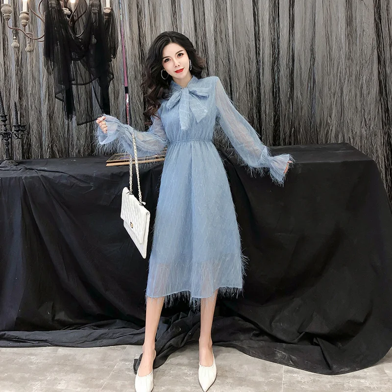 Spring Autumn New Women Dress 2019 New Fashion Medium Long Chiffon Bow Fringe Long Sleeve Women Dress KO34
Spring Autumn New Women Dress 2019 New Fashion Medium Long Chiffon Bow Fringe Long Sleeve Women Dress KO34