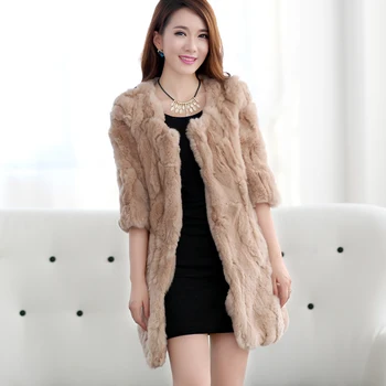 Natural Rex Rabbit Fur Coats Outerwear Women O neck 3/4 Sleeve Thick Warm Winter Fur Jackets Woman Leather Fur Coat
Natural Rex Rabbit Fur Coats Outerwear Women O neck 3/4 Sleeve Thick Warm Winter Fur Jackets Woman Leather Fur Coat