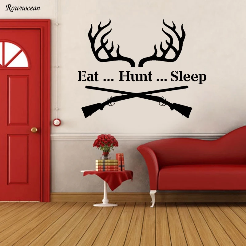 New Wall Decal Quote Eat Hunt Sleep Rifle Vinyl Home Sticker Art Decor Living Room Antlers Deer Large Size Removable Mural Z117
New Wall Decal Quote Eat Hunt Sleep Rifle Vinyl Home Sticker Art Decor Living Room Antlers Deer Large Size Removable Mural Z117