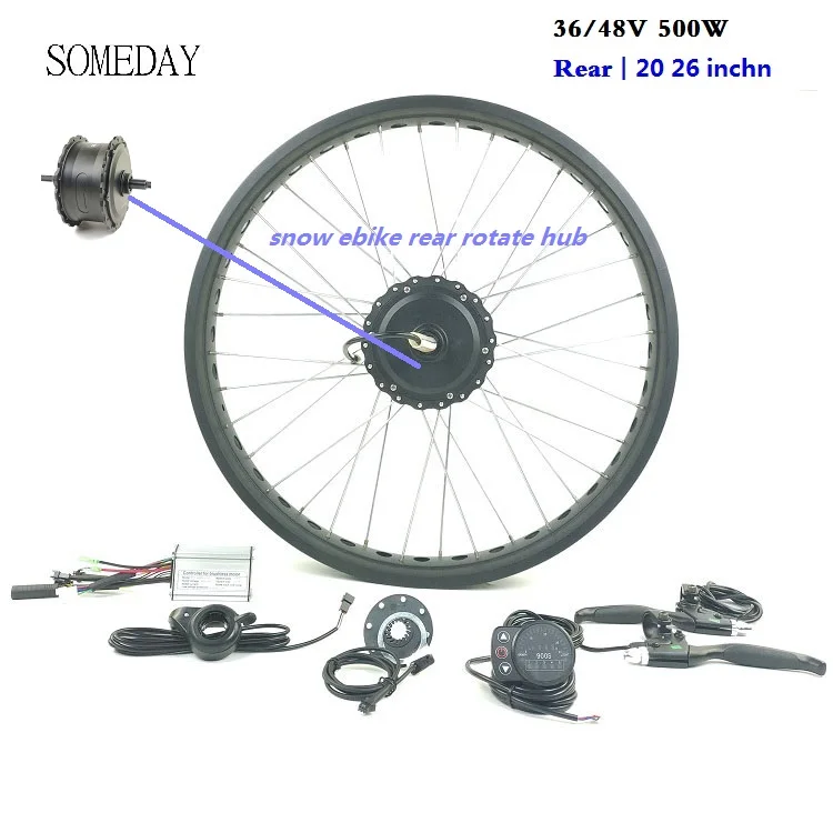 someday 36V/48V 500W Electric bicycle conversion kit fat rear rotate hub motor snow ebike wheel with LED900S display
someday 36V/48V 500W Electric bicycle conversion kit fat rear rotate hub motor snow ebike wheel with LED900S display