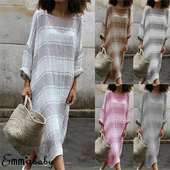 HIRIGIN Women Loose Baggy Maxi Dress Ladies Summer Holiday Beach Plus Size Long Sleeve Long Pop Loose Dresses S-5XL
HIRIGIN Women Loose Baggy Maxi Dress Ladies Summer Holiday Beach Plus Size Long Sleeve Long Pop Loose Dresses S-5XL