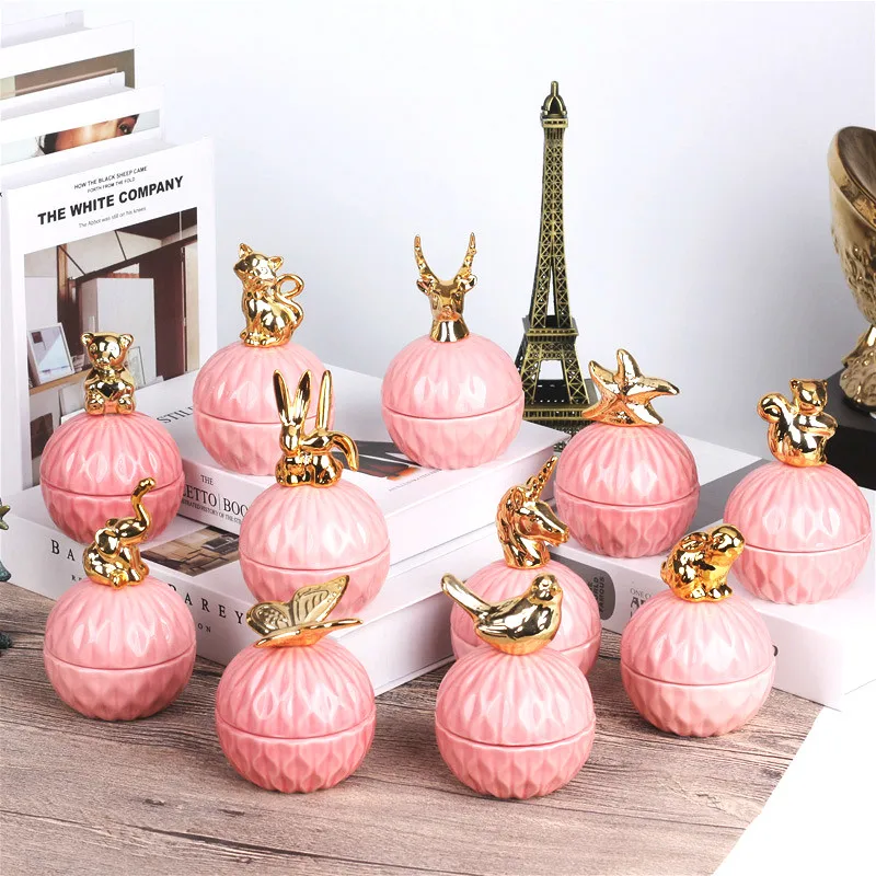 Nordic Ceramic Jewelry Box Sealed Animal Storage Jar Candy Tank Container Earring Necklace with Lid Wedding Gift Home Decoration
Nordic Ceramic Jewelry Box Sealed Animal Storage Jar Candy Tank Container Earring Necklace with Lid Wedding Gift Home Decoration