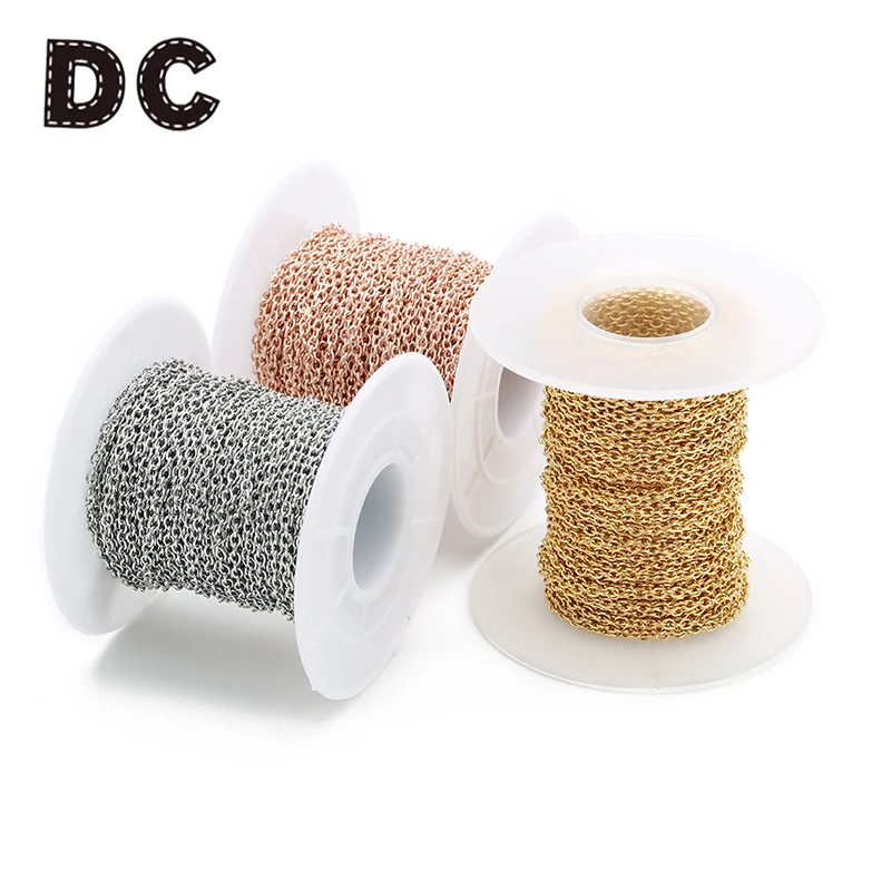 DC 10yard/roll 1mm 1.5mm 2mm 2.5mm 3mm Width Silver Tone Stainless Steel Metal Link Chain for Necklaces Bracelets Jewelry Making
DC 10yard/roll 1mm 1.5mm 2mm 2.5mm 3mm Width Silver Tone Stainless Steel Metal Link Chain for Necklaces Bracelets Jewelry Making