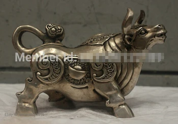 free shipping Chinese Folk Culture Handmade Old Bronze Silver Statue Lucky Cow OX Sculpture
free shipping Chinese Folk Culture Handmade Old Bronze Silver Statue Lucky Cow OX Sculpture
