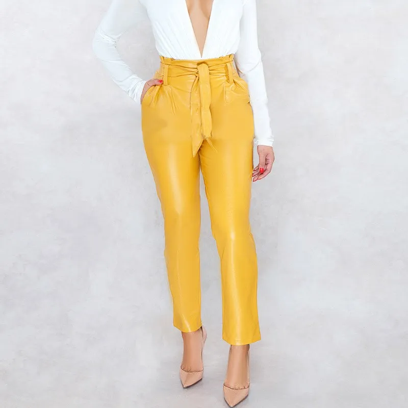 2019 Summer Women Pockets Pu Leather Pants Solid Casual Pants Sexy Clubwear High Waist Pants
2019 Summer Women Pockets Pu Leather Pants Solid Casual Pants Sexy Clubwear High Waist Pants
