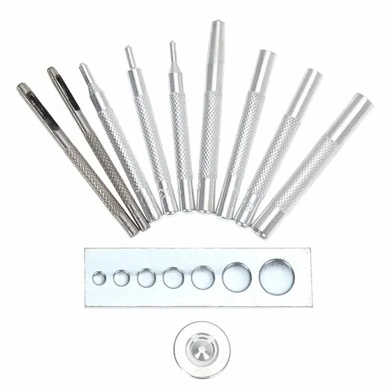 11pcs Snap Rivet Fastener Buttons Installation Tool Kit for DIY Leather Crafts Hand Punch Clothing Grommet Sewing Tools Set
11pcs Snap Rivet Fastener Buttons Installation Tool Kit for DIY Leather Crafts Hand Punch Clothing Grommet Sewing Tools Set