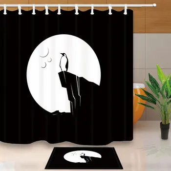 Penguin on the Rock Black Shower Curtains Bathroom Curtains Simple Style Polyester Fabric Waterproof Mildew Proof With 12 Hooks
Penguin on the Rock Black Shower Curtains Bathroom Curtains Simple Style Polyester Fabric Waterproof Mildew Proof With 12 Hooks