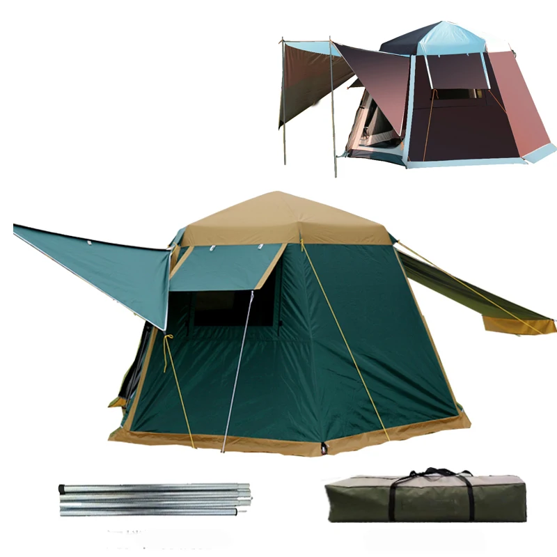 UV hexagonal aluminum pole automatic Outdoor wild big tent camping tent 4-6persons awning garden pergola with skirt
UV hexagonal aluminum pole automatic Outdoor wild big tent camping tent 4-6persons awning garden pergola with skirt