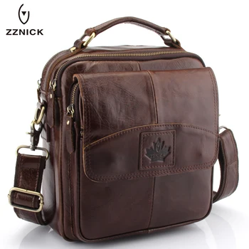 

ZZNICK Men's 100% Genuine Cowhide Leather Shoulder Bag,Quality Men Messenger Bags Causal Crossbody Handbag For Men Briecase Bags