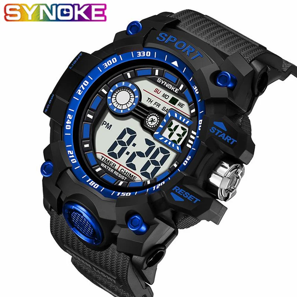SYNOKE Sport Watch Men Watches Outdoor Sport LED Digital Waterproof Watch Double Action Mens Watches Top Brand Luxury Stopwatch
SYNOKE Sport Watch Men Watches Outdoor Sport LED Digital Waterproof Watch Double Action Mens Watches Top Brand Luxury Stopwatch