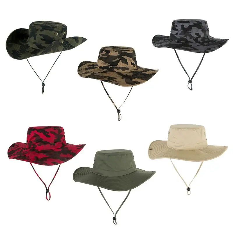 Men Women Summer Outdoor Sun Protection Bucket Hat Wide Brim Camouflage Print Cowboy Foldable Hiking Fishing Cap With Chin Strap
Men Women Summer Outdoor Sun Protection Bucket Hat Wide Brim Camouflage Print Cowboy Foldable Hiking Fishing Cap With Chin Strap