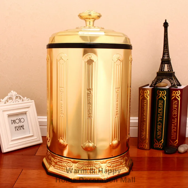 Home Application European Style Gold Plated With Floral Foot Pedal Waste Bins Trubbish Bin Rash Bin Home Decoration Trash
Home Application European Style Gold Plated With Floral Foot Pedal Waste Bins Trubbish Bin Rash Bin Home Decoration Trash