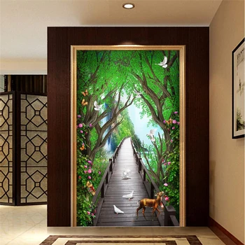 beibehang Custom wallpaper fresco photo Aesthetic dreamy wooden boardwalk elk flower vine 3D porch background wall painting
beibehang Custom wallpaper fresco photo Aesthetic dreamy wooden boardwalk elk flower vine 3D porch background wall painting