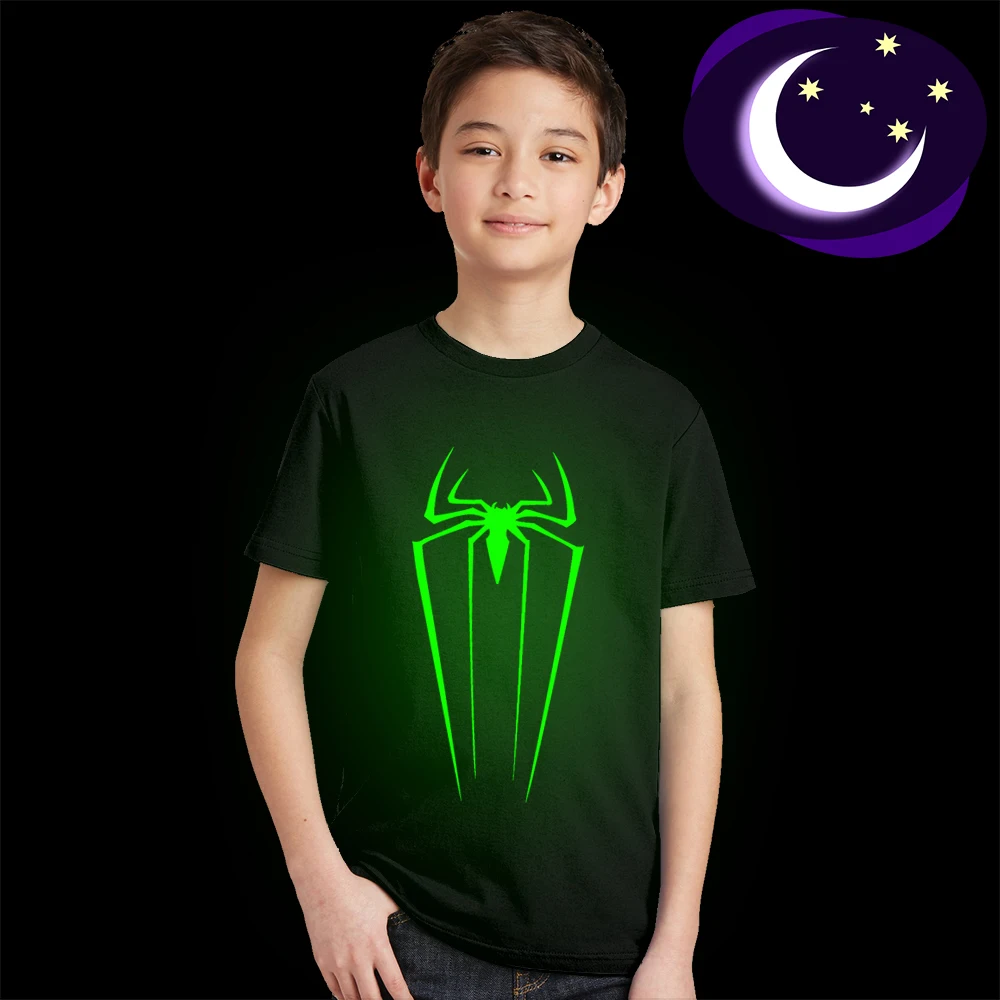 3Y-10Y Luminous Spiderman Logo Kids T Shirt Glow In Dark Spider Man Children T-shirt Fluorescent Spider-man Boy Girl Tshirt Tops
3Y-10Y Luminous Spiderman Logo Kids T Shirt Glow In Dark Spider Man Children T-shirt Fluorescent Spider-man Boy Girl Tshirt Tops