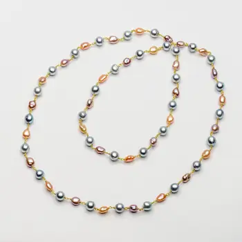 Free Shipping 5.5-7mm Multicolor Real Akoya Pearl Keshi Pearl Long Necklace 29.1"
Free Shipping 5.5-7mm Multicolor Real Akoya Pearl Keshi Pearl Long Necklace 29.1"