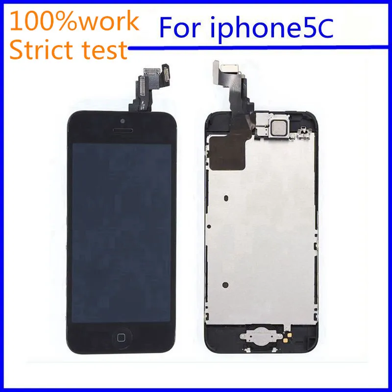 

20pcs/ 100%work for iphone 5c lcd LCD screen assembly Inside and outside the touch screen Digital converter+camera+home ems dhl