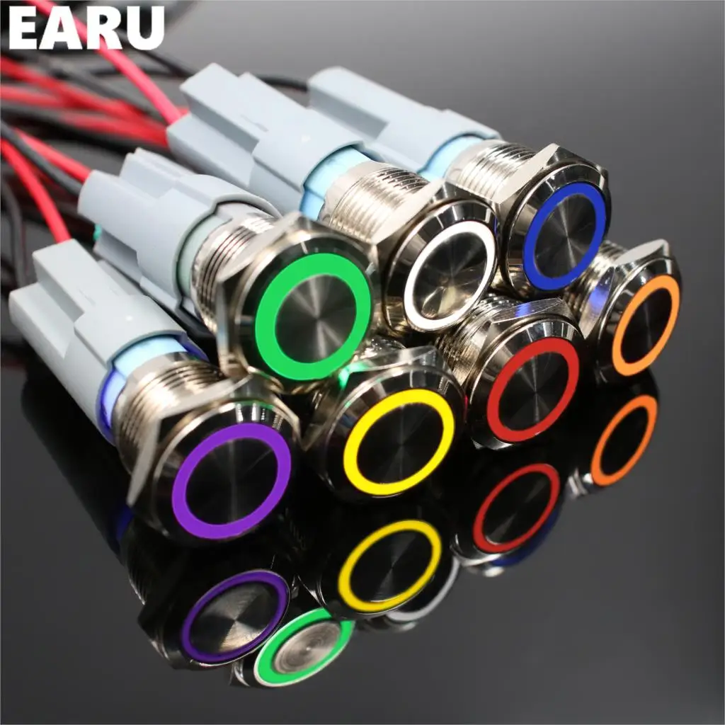 16mm Metal Round Push Button Switch LED Light 5-380V 12V 24V Self-lock Momentary Latching Waterproof Car Auto Engine Red Blue PC
16mm Metal Round Push Button Switch LED Light 5-380V 12V 24V Self-lock Momentary Latching Waterproof Car Auto Engine Red Blue PC