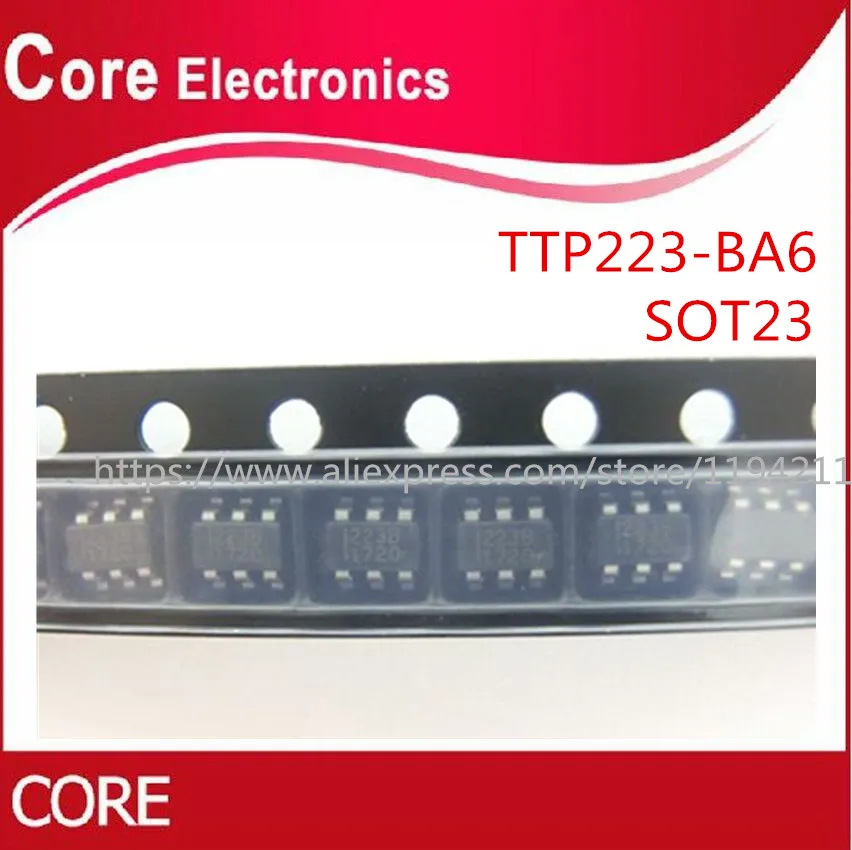 200 шт./лот TTP223-BA6 TTP223 BA6 Speed Touch IC chip Screen 223B SOT23-6 new | Электронные компоненты и