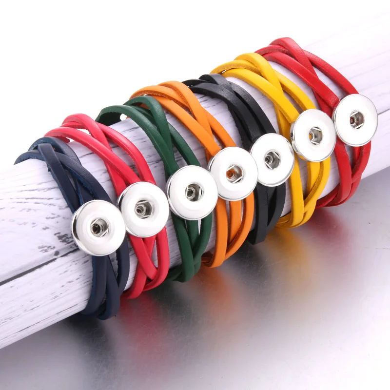 21CM Adjustable Snap Button Bracelet Bangle Snap Leather Bracelet Retro Handmade Braided Leather Bracelet fit 18MM Snap Jewelry
21CM Adjustable Snap Button Bracelet Bangle Snap Leather Bracelet Retro Handmade Braided Leather Bracelet fit 18MM Snap Jewelry