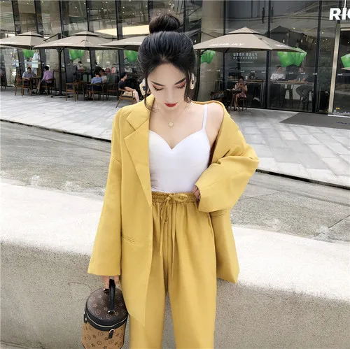 Spring 2 Piece Set Women Single Breasted Tops Elastic Waist Ankle-length Pants with bow 2 Set Woman Casual Women Sets Clothes
Spring 2 Piece Set Women Single Breasted Tops Elastic Waist Ankle-length Pants with bow 2 Set Woman Casual Women Sets Clothes