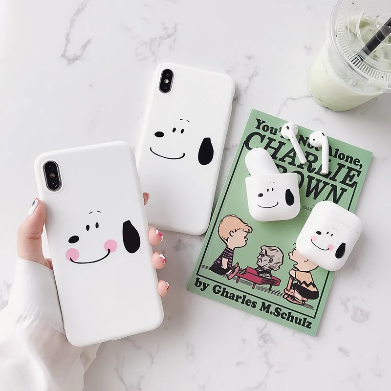 Cartoon Peanuts Dog Phone Case For iphone x xr xs max xs 6 6s 7 8plus Cute White Dog cover For apple airpods backcover capa
Cartoon Peanuts Dog Phone Case For iphone x xr xs max xs 6 6s 7 8plus Cute White Dog cover For apple airpods backcover capa
