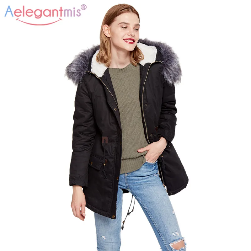 Aelegantmis Woman Large Faux Fur Collar Hooded Coat Parkas Women Winter Jacket Warm Thick Cotton Long Outwear Plus Size
Aelegantmis Woman Large Faux Fur Collar Hooded Coat Parkas Women Winter Jacket Warm Thick Cotton Long Outwear Plus Size