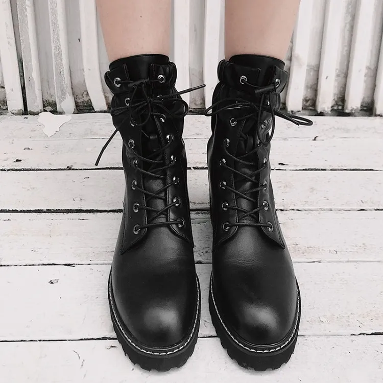PXELENA Brand New Genuine Leather Martin Boots Women Autumn 2019 Lace Up Chunky Heel Military Combat Motorcycle Ankle Boots 42
PXELENA Brand New Genuine Leather Martin Boots Women Autumn 2019 Lace Up Chunky Heel Military Combat Motorcycle Ankle Boots 42