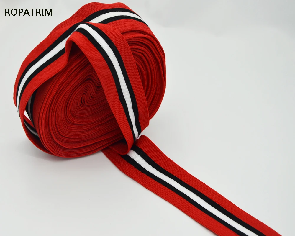 

2yards 2.7cm/3.7cm/4.8cm Red Black White Striped Garment Tape Chic Fashion Webbing New Fashion Runway Design Pant Side Tape