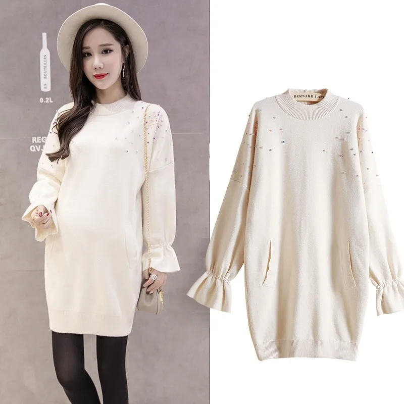 High quality 2017 Autumn Winter Maternity Sweaters Loose Clothes for Pregnant Women Pregnancy Ruffles Long Pullovers Dress
High quality 2017 Autumn Winter Maternity Sweaters Loose Clothes for Pregnant Women Pregnancy Ruffles Long Pullovers Dress