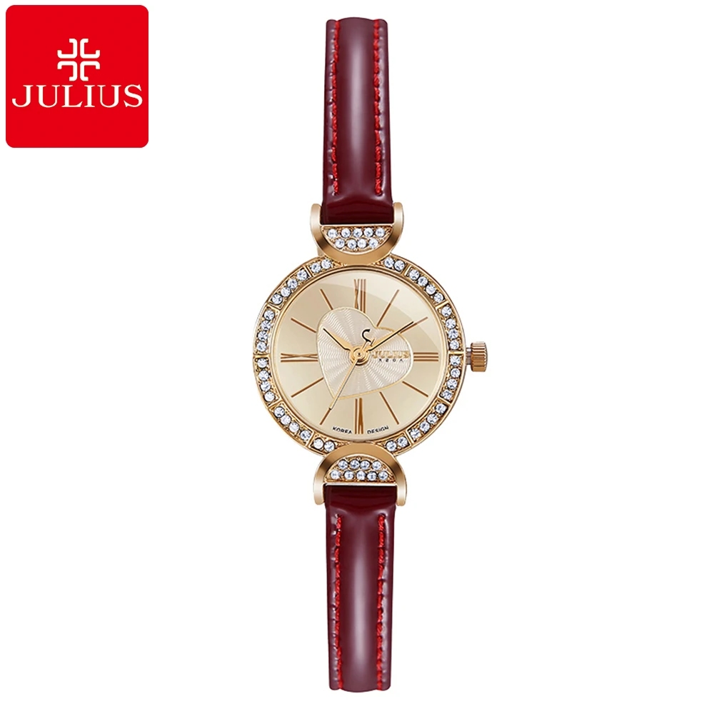 Ladies Bling Rhinestone Leather Band Waterproof Wristwatch Women Fashion Casual Japan Quartz Watch Julius Analog Clock Students 
Ladies Bling Rhinestone Leather Band Waterproof Wristwatch Women Fashion Casual Japan Quartz Watch Julius Analog Clock Students