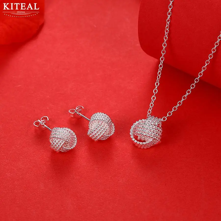 Hot Sale Wholesale Fashion Jewelry Set silver net ball Slide Necklaces & Earrings Valentine's Day Gifts Bridal
Hot Sale Wholesale Fashion Jewelry Set silver net ball Slide Necklaces & Earrings Valentine's Day Gifts Bridal