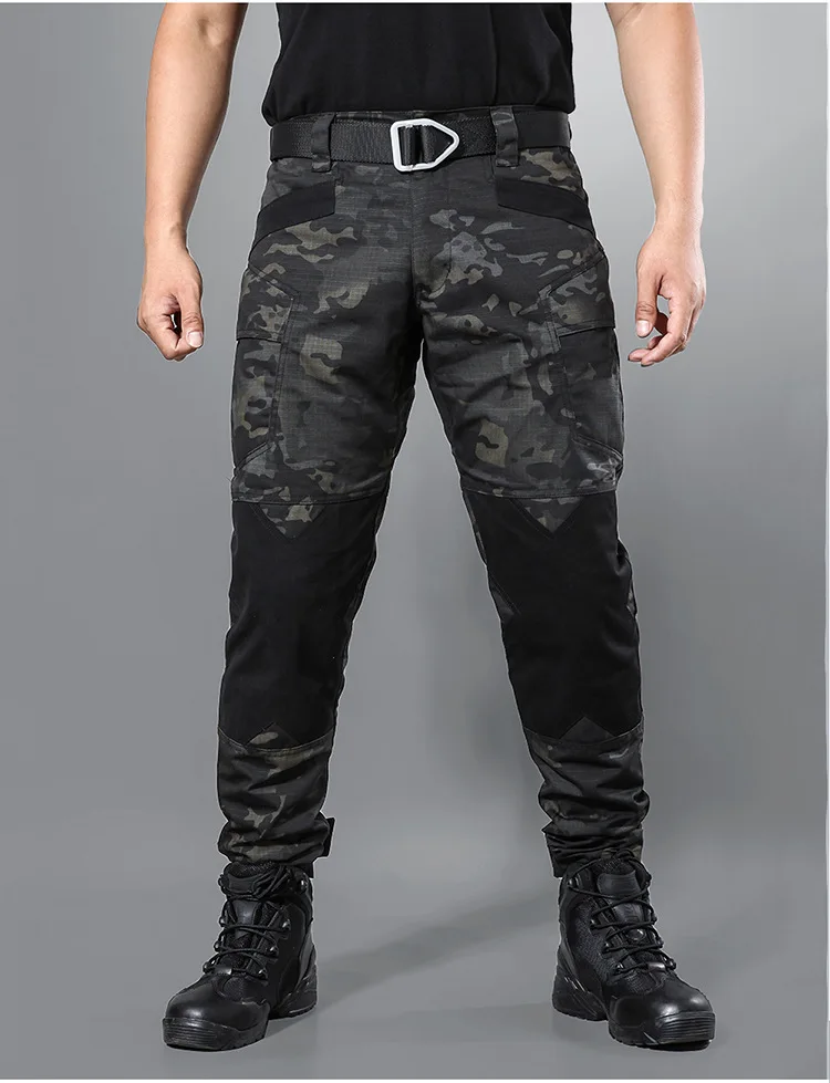 Mens Sports Outdoor Camouflage Pants Army Military Work Trousers Loose Bottom