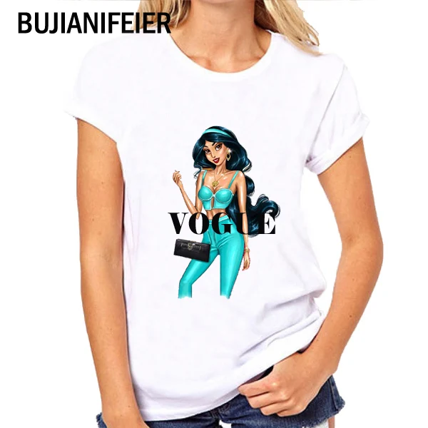 New Slim fit women's summer short-sleeved fashion white cartoon VOGUE Aladdin Princess Harajuku girl print t-shirt BJN350
New Slim fit women's summer short-sleeved fashion white cartoon VOGUE Aladdin Princess Harajuku girl print t-shirt BJN350