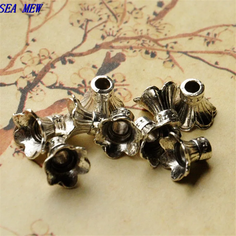 SEA MEW 10mm*9mm Metal Zinc Alloy Antique Silver Bead Caps Connectors For Jewelry Making
SEA MEW 10mm*9mm Metal Zinc Alloy Antique Silver Bead Caps Connectors For Jewelry Making
