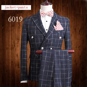New Spring autumn Suits Men Wedding Dress Two Sets Double Breasted Casual fashion plaid high quality plus size MLXL2XL3XL4XL5XL
New Spring autumn Suits Men Wedding Dress Two Sets Double Breasted Casual fashion plaid high quality plus size MLXL2XL3XL4XL5XL