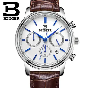 Switzerland BINGER watches men luxury brand Quartz waterproof Chronograph Stop Watch leather strap Wristwatches B9005-2
Switzerland BINGER watches men luxury brand Quartz waterproof Chronograph Stop Watch leather strap Wristwatches B9005-2
