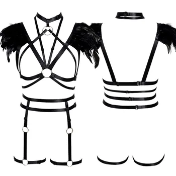 Harness Bra Feathers Plus Size Art Clothing Women Set Strappy Sexy Bondage Breast Belt Harajuku Punk Body Cage Lingerie Dance
Harness Bra Feathers Plus Size Art Clothing Women Set Strappy Sexy Bondage Breast Belt Harajuku Punk Body Cage Lingerie Dance