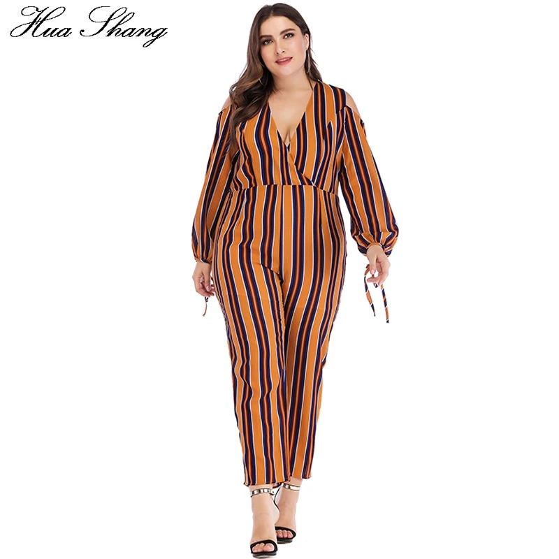 Plus Size Women Long Sleeve Jumpsuit V Neck Cut Out Larntern Sleeve Striped Print Long Pants Big Size Female Jumpsuits
Plus Size Women Long Sleeve Jumpsuit V Neck Cut Out Larntern Sleeve Striped Print Long Pants Big Size Female Jumpsuits
