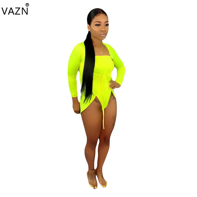 VAZN 2019 top design sexy women beach style set lady solid regular 2-pieces sexy orange and green short women fashion set SN3548
VAZN 2019 top design sexy women beach style set lady solid regular 2-pieces sexy orange and green short women fashion set SN3548