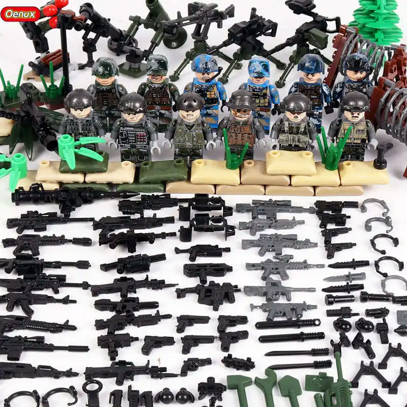 Oenux New Modern SWAT Police Figures Military Building Blocks Military Soldier With Weapons Model DIY Brick Toy For Boys Gift
Oenux New Modern SWAT Police Figures Military Building Blocks Military Soldier With Weapons Model DIY Brick Toy For Boys Gift