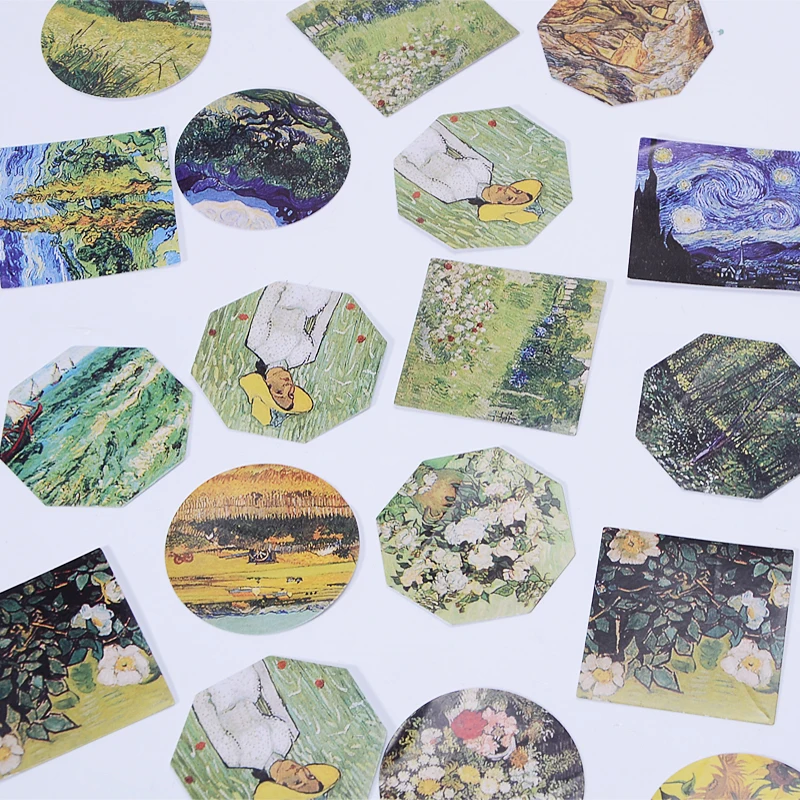 45 шт./упак. Meet Van Gogh воспроизводит классические декоративные наклейки клейкие DIY