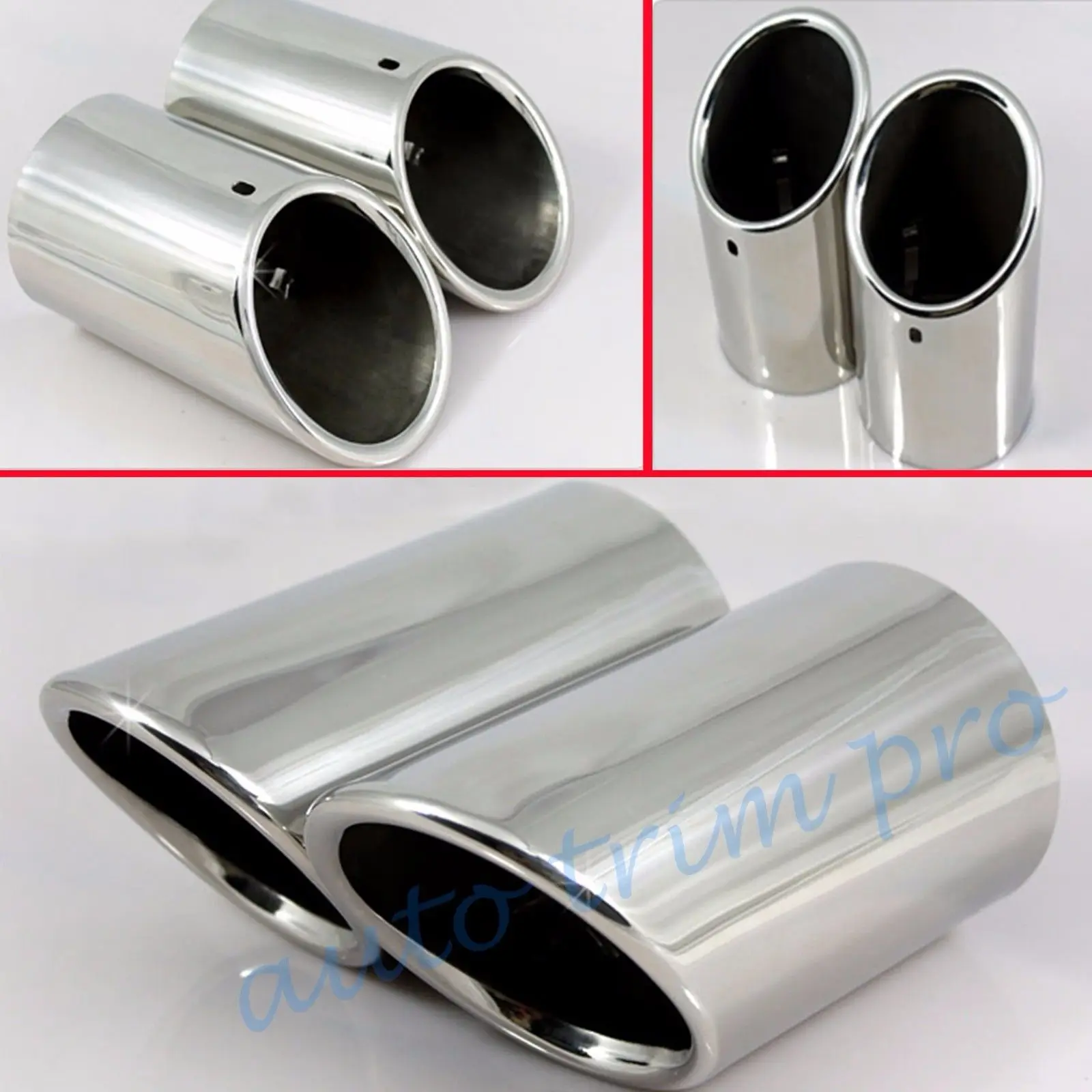 

Chrome Rear Muffler Tail Exhaust Tailpipe Silencer Trim Fit For Audi A1 A3 Q5 2012-2017 Accessories