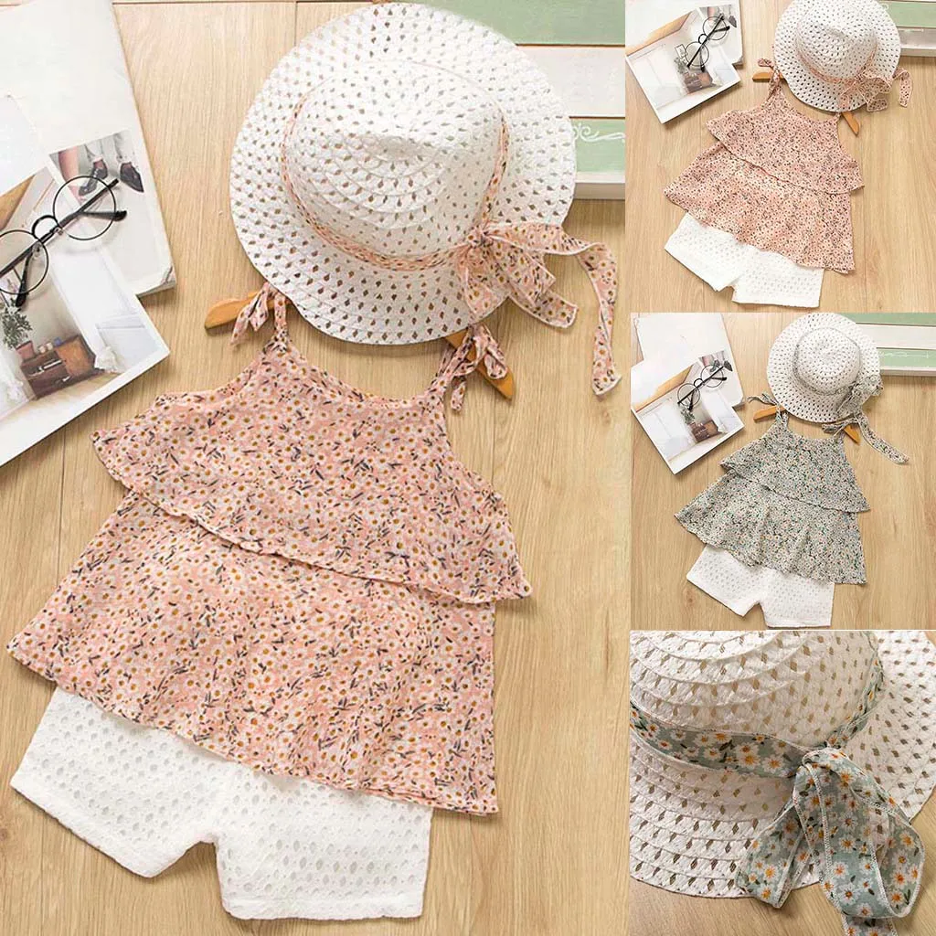 Baby Dress Sleeveless Strip Dresses Children Clothing Cute Design 2Y-7Y Girl loral Vest+Shorts Pants+Hat Set L1217
Baby Dress Sleeveless Strip Dresses Children Clothing Cute Design 2Y-7Y Girl loral Vest+Shorts Pants+Hat Set L1217