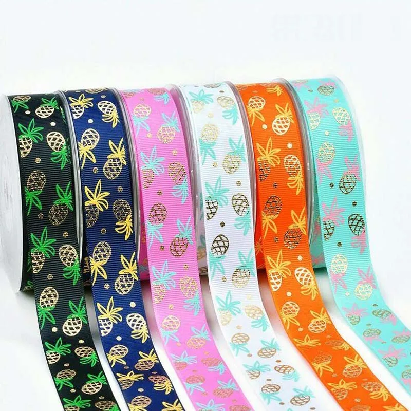 New 25mm hot gold pineapple fruit ribbon 50 yards DIY hand bow material gift wrap.Grosgrain ribbon Hair bow
New 25mm hot gold pineapple fruit ribbon 50 yards DIY hand bow material gift wrap.Grosgrain ribbon Hair bow