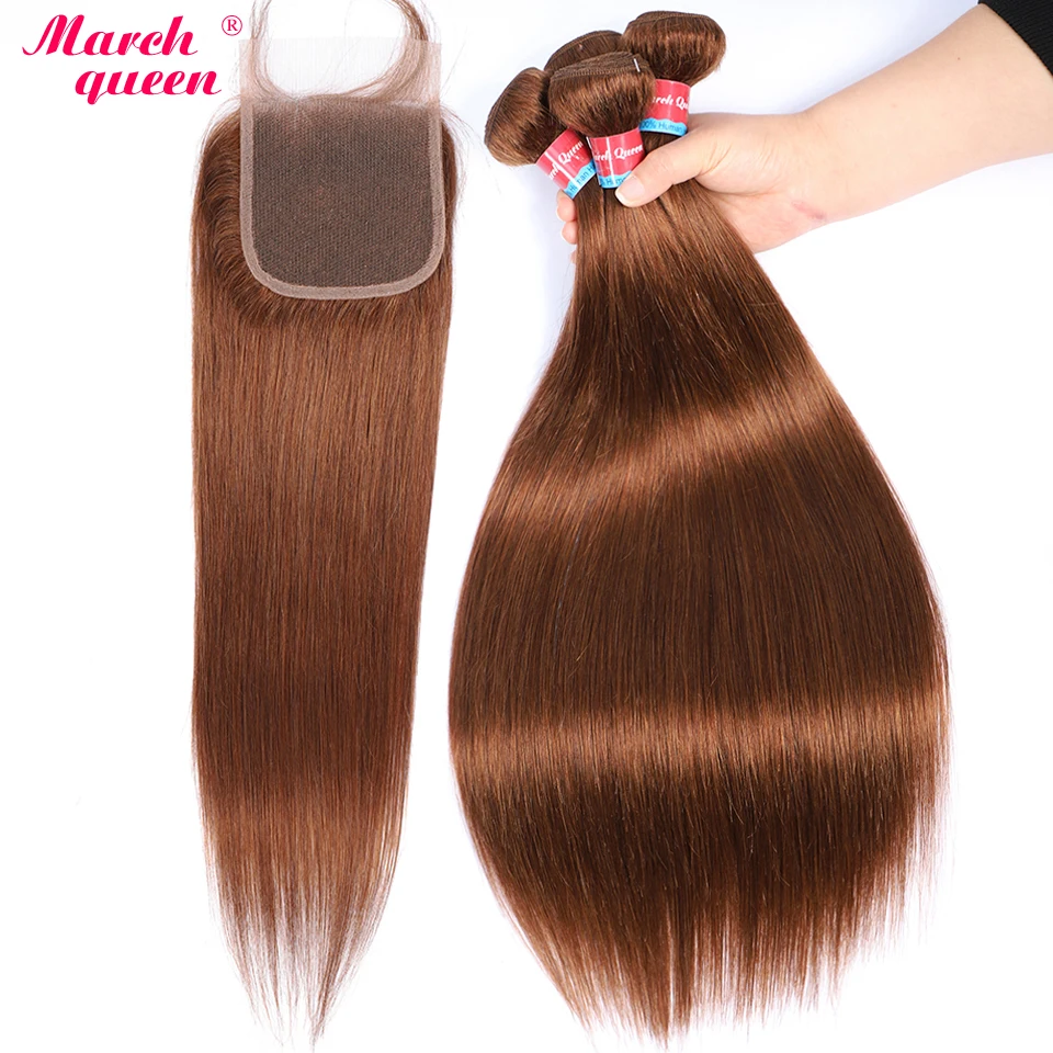 marchqueen Pre-Colored 4 Bundles Indian Straight Hair with Closure #4 Brown Color Human Hair Weave Non Remy Hair Extensions
marchqueen Pre-Colored 4 Bundles Indian Straight Hair with Closure #4 Brown Color Human Hair Weave Non Remy Hair Extensions